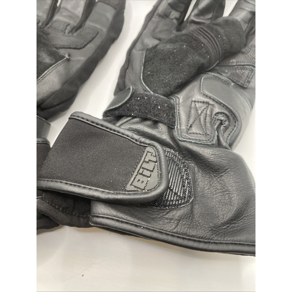 BILT Men's 5XL Motorcycle Riding Gloves Black Leather Waterproof Gauntlet - Picture 14 of 16